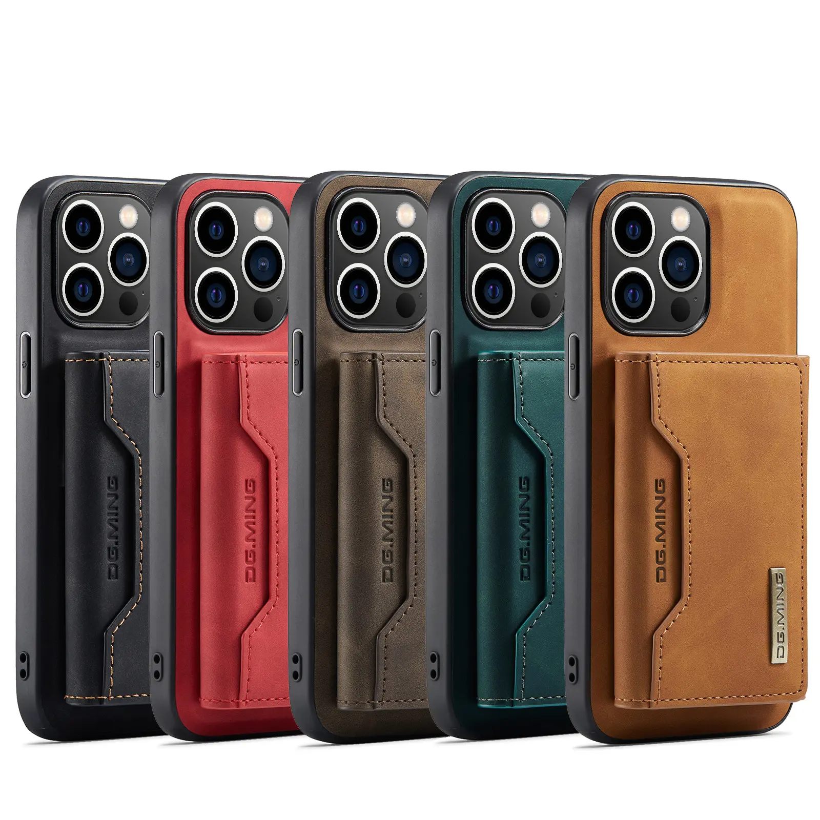 Capa de bolso para cartão luxuoso iphone 13 pro max 14 15 pro max carteira de couro magnética destacável