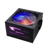 Alimentation PC de bureau ATX 501W-600W avec ventilateur 120mm, logo RGB, 80 PLUS Efficient, pour jeux, en métal, certifiée CE/ROHS/FCC, en stock