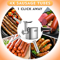 Hachoir à viande électrique multi-accessoires AZ-MG091 en acier inoxydable avec tambour broyeur et fonction de fabrication de biscuits en option