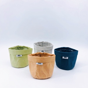 North European Reuse Bread Baskets <strong>Large</strong> Capacity Washable Kraft Paper Storage Bags Green Plant Creative Personality <strong>Flowerpot</strong> - Product Image 4