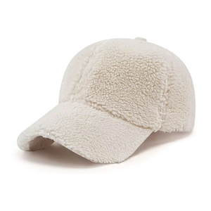 Korean <strong>Wave</strong> Women's Lamb Wool Baseball <strong>Cap</strong> 100% Polyester Curved Embroidered Logo Light Plate Teddy Velvet Winter Thick Warm - Product Image 6