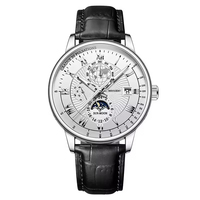 Montre-bracelet de luxe à quartz avec aiguilles lumineuses et bracelet en cuir, style affaires, cadran analogique 50 mm, boîtier en alliage