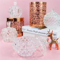 Boîte à bonbons en verre galvanisé, coffret cadeau de mariage de luxe, pot à bonbons avec couvercle en verre pour noël