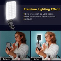 Mini caméra YTGEE, portable, rechargeable, avec lumière LED pour selfie, clip pour téléphone, éclairage de remplissage pour vidéoconférence, photographie, diffusion en direct