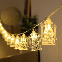 Eid Mubarak Lichterkette Batteriebetrieben Ramadan Feenlichter Dekorative Mond-Stern-Lampe für Dekorationen