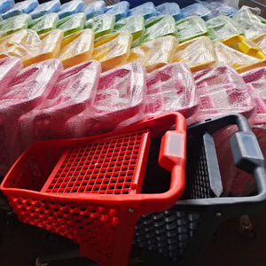 Giá cả tuyệt vời sử dụng nhà thép Giỏ mua hàng với nhựa bé Xe đẩy cho trẻ em trẻ hơn cho trẻ em trẻ siêu thị mua sắm - Product Image 3