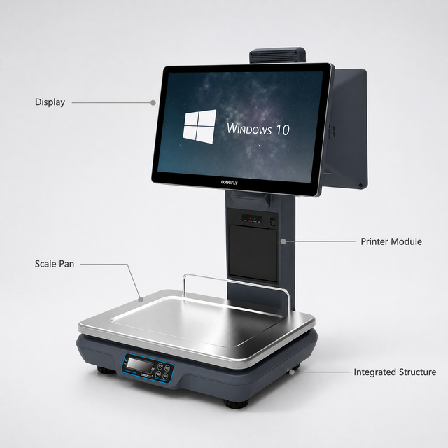 Longfly Android 11 POS Scale Integrated Weighing Terminal ACS-A5 for Retail Software Providers OIML API SDK Ai Camera