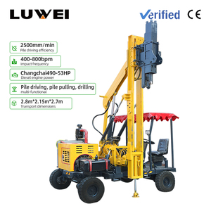 Machine de pose de garde-corps routiers à moteur haute puissance LUWEI, type roue, pour la construction de barrières de sécurité routière - Product Image 1