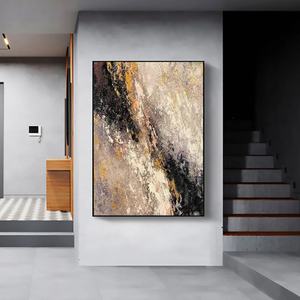 Peinture murale moderne de luxe, grande taille, peinte à la main, décoration pour la maison, l'hôtel, le salon, toile abstraite, peinture à l'huile texturée 3D encadrée - Product Image 5