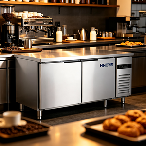 Réfrigérateur sous comptoir en acier inoxydable, 2 portes, plan de travail réfrigéré pour cuisine de restaurant - Product Image 4