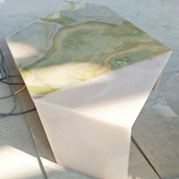 Table en onyx vert de luxe en pierre naturelle de qualité supérieure pour la décoration intérieure moderne