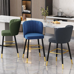 Tabouret de bar vintage à hauteur de comptoir, siège en velours pour la <span class=keywords><strong>cuisine</strong></span>, le petit-déjeuner, avec pieds en métal robustes, repose-pieds, utilisation à domicile, au bar et à l'hôtel - Product Image 3