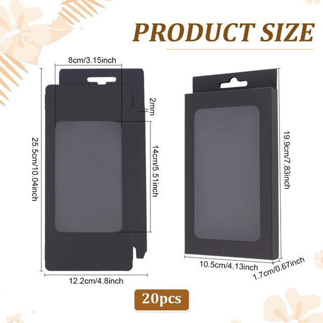 Custom Printed Sustainable Kraft Paper Screen Protector Packaging Box with Clear Window Wholesale Hanging Cardboard