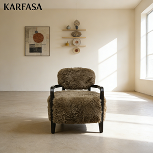 <span class=keywords><strong>Poltrona</strong></span> Moderna in Stile Europeo/Americano con Struttura in Legno e Imbottitura in Schiuma, Comoda e Rilassante per Soggiorno/Camera da Letto/Angolo Lettura - Product Image 2