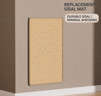 Griffoir pour chat en sisal avec structure de support triangulaire inclinée, conception avec tapis en sisal amovible