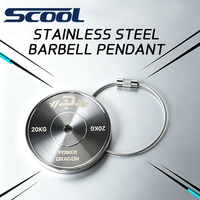 Porte-clés en acier inoxydable massif en forme de disque de musculation, pendentif plaque de poids gravée avec précision, porte-clés et ornement de bureau sur le thème du fitness