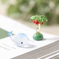 Animaux en verre faits à la main (grenouille et baleine) pour la décoration de bureau