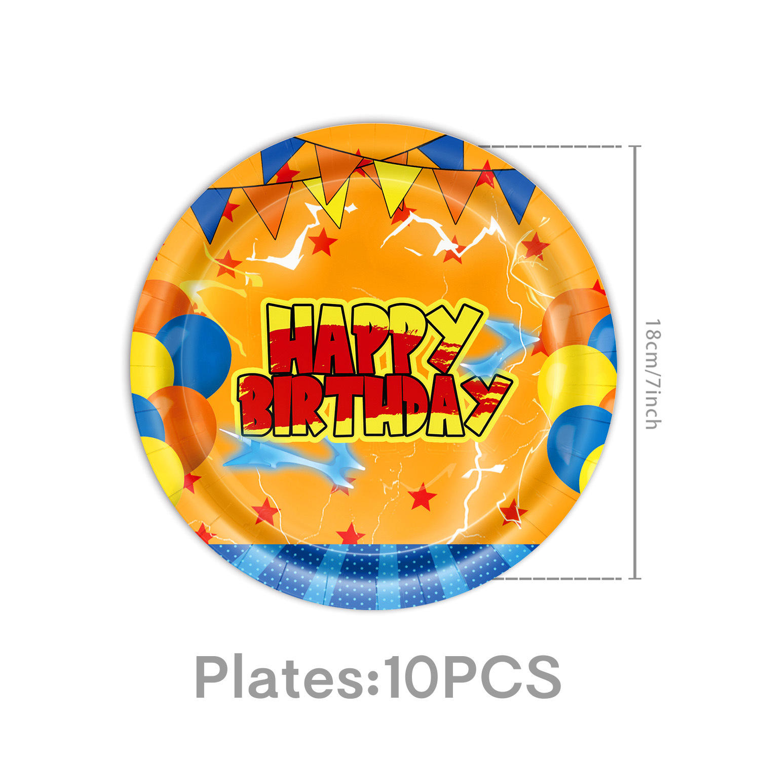 Orange-A: 10pcs 7inch paper plates