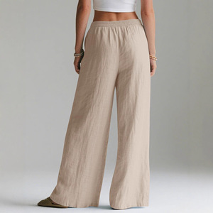 <span class=keywords><strong>Pantaloni</strong></span> Estivi da <span class=keywords><strong>Donna</strong></span> a <span class=keywords><strong>Vita</strong></span> Media, Gamba Larga, Traspiranti, Comodi, <span class=keywords><strong>con</strong></span> <span class=keywords><strong>Elastico</strong></span> <span class=keywords><strong>in</strong></span> <span class=keywords><strong>Vita</strong></span>, Tasche e Dettagli a Contrasto, Ideali per Vacanze - Product Image 3