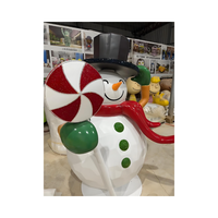 Fabrieksgroothandel op maat gemaakte buiten fiberglass sneeuwpop standbeeld onbreekbare sculptuur voor winter kerstdecoratie