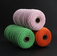 Cordon tressé bicolore OE en coton/polyester de 2 mm et 3 mm, plus de 60 couleurs, corde torsadée pour macramé, fournitures de tissage et de tricot
