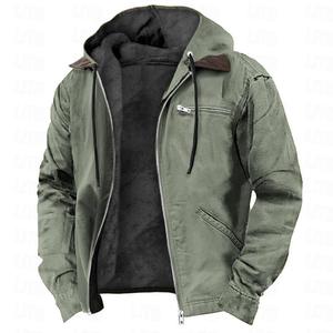 Veste décontractée en <span class=keywords><strong>coton</strong></span> à capuche pour homme, couleur unie, rembourrée, avec poche zippée, tendance - Product Image 5
