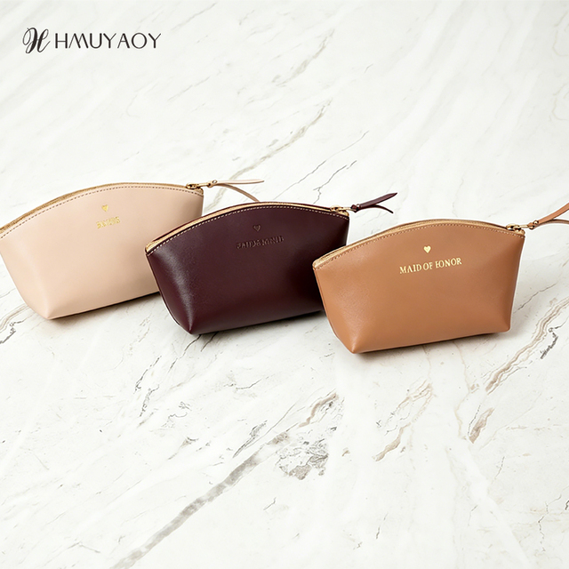 Wholesale Large Zipper Fashion Custom Printed PU Leather Makeup Bag Minimalist Vegan Leather Travel Cosmetic Pouches Bulk OEM
