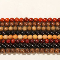 Perles en bois de santal en vrac avec fil doré pour la fabrication de bijoux DIY, idéales pour la création de colliers bouddhistes et d'objets d'art ancien