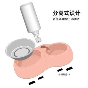 Dini Distributeur d'eau automatique en plastique pour animaux de compagnie avec distributeur intégré pour chats et chiens, design antidérapant - Product Image 5