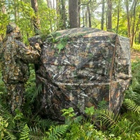 Abri de chasse camouflage pop-up pour 3 personnes, vue à 360 degrés, tente en maille à sens unique pour la photographie de la faune en extérieur et l'observation des oiseaux