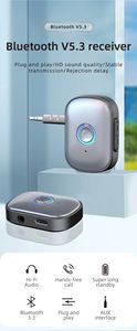 Récepteur audio <span class=keywords><strong>Bluetooth</strong></span> 5.3 AUX <span class=keywords><strong>Jack</strong></span> 3.5mm Adaptateur audio stéréo sans fil avec microphone pour voiture - Product Image 2