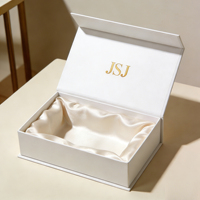 Boîte cadeau en carton rose de luxe personnalisée avec logo, gaufrée, laminée mate, doublée d'éponge, pour perruque, extension de cheveux, magnétique, rigide