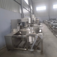 Machine de cuisson entièrement automatique avec agitateur et cuve à double enveloppe pour rôtir et braiser le poulet, destinée aux cantines universitaires et pour la préparation de sauces pour hot pot épicé