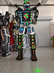 Traje <span class=keywords><strong>de</strong></span> Robot Gigante Luminoso con Luces LED Eléctricas para Actuaciones <span class=keywords><strong>de</strong></span> Baile en Fiestas <span class=keywords><strong>de</strong></span> Navidad y Halloween, con Pantalla en el Pecho - Product Image 2