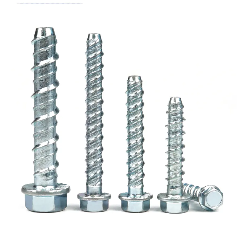 High Strength Steel Galvanized Hex Flange Serration Concrete Screw Anchor Bolts