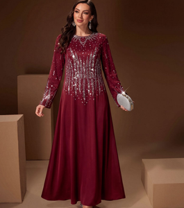 Leduo Customized Women's Elegant Dubai <b>Kaftan</b> Abaya Dresses Loose Size Floor Length Suit for All Scene - Product Image 3