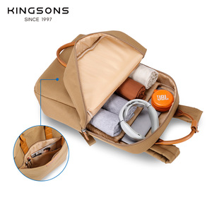 Kingsons Unisex <b>Student</b> <b>Backpack</b> 15 Inches Water Resistant Lightweight Solid Color Casual Travel <b>Backpack</b> - Product Image 4