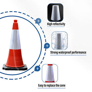 بولي كلوريد الفينيل عاكس عالي الكثافة منشوري + الآيس كريم تصميم برميل الطريق دون حاجز وقوف السيارات سلامة الطرق - Product Image 4