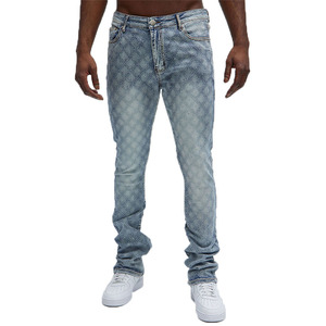 <span class=keywords><strong>Jeans</strong></span> da <span class=keywords><strong>Uomo</strong></span> di Alta Qualità, Eco-Friendly, Traspiranti, Primaverili, Leggermente Lavati, Effetto Usurato, Skinny, a Zampa, a <span class=keywords><strong>Vita</strong></span> <span class=keywords><strong>Bassa</strong></span>, con Strass, Stile Streetwear - Product Image 1