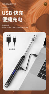 Encendedor USB de cocina para el hogar de diseño clásico, nuevo encendedor de pulso electrónico, vela de Metal portátil y encendedor especial de cigarrillos - Product Image 4