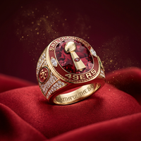 Bagues de champion personnalisées DIY avec trophée, création artisanale personnalisée, noms et motifs gravés