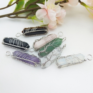 <span class=keywords><strong>Pendentif</strong></span> en pierre naturelle en gros, cristal, stylo, <span class=keywords><strong>arbre</strong></span> <span class=keywords><strong>de</strong></span> <span class=keywords><strong>vie</strong></span>, pendentifs enroulés assortis, double pointe, charme pour la fabrication <span class=keywords><strong>de</strong></span> colliers - Product Image 6