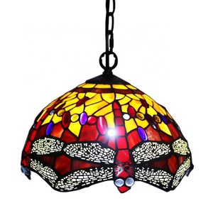 Lámparas Colgantes de Estilo Rústico Europeo LongHuiJing, Pantalla de Vidrio con Patrón de Libélula, para Dormitorio, 12 Pulgadas, Lámparas de Cocina - Product Image 2