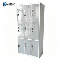 Casier de rangement métallique à 9 portes, armoire en acier pour employés avec serrure à clé pour écoles, gymnases et vestiaires du personnel