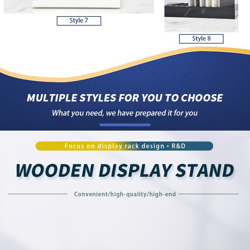 New Design Modern Mdf Tabletop Stand Ceramic Tile Rack Granite Stone Marble Pannel Quartz Sample Showroom Display