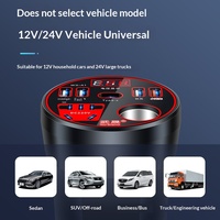 Convertisseur de courant pour voiture 12V/24V vers 220V, chargeur allume-cigare, ports USB-A et Type-C, charge rapide, affichage de la tension