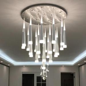 Sliver Hanger Buis Licht Goud Trappen Hanglamp Goud Roze Trap Kroonluchter Moderne - Product Image 3