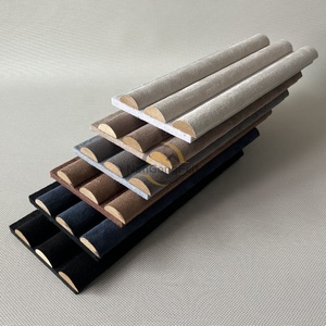 Akupanel moderne Panneaux muraux acoustiques en bois <span class=keywords><strong>MDF</strong></span> semi-rond plaqué daim beige <span class=keywords><strong>Panneau</strong></span> acoustique à lamelles en bois avec feutre de chameau clair - Product Image 2