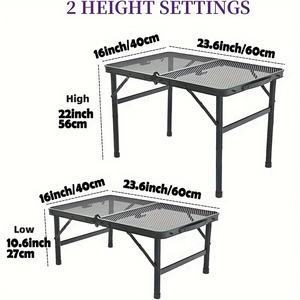 <span class=keywords><strong>Pieds</strong></span> antidérapants réglables en hauteur <span class=keywords><strong>Table</strong></span> de <span class=keywords><strong>camping</strong></span> pliante légère et portable <span class=keywords><strong>avec</strong></span> bureau en maille pour pique-nique BBQ - Product Image 3