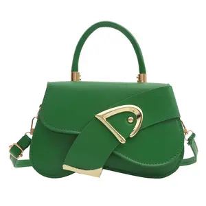 2024 Trendy Dames Messenger Bag Echt Lederen Schoudertas Met Onderarmslot Handtas En Crossbody Tas In Leer